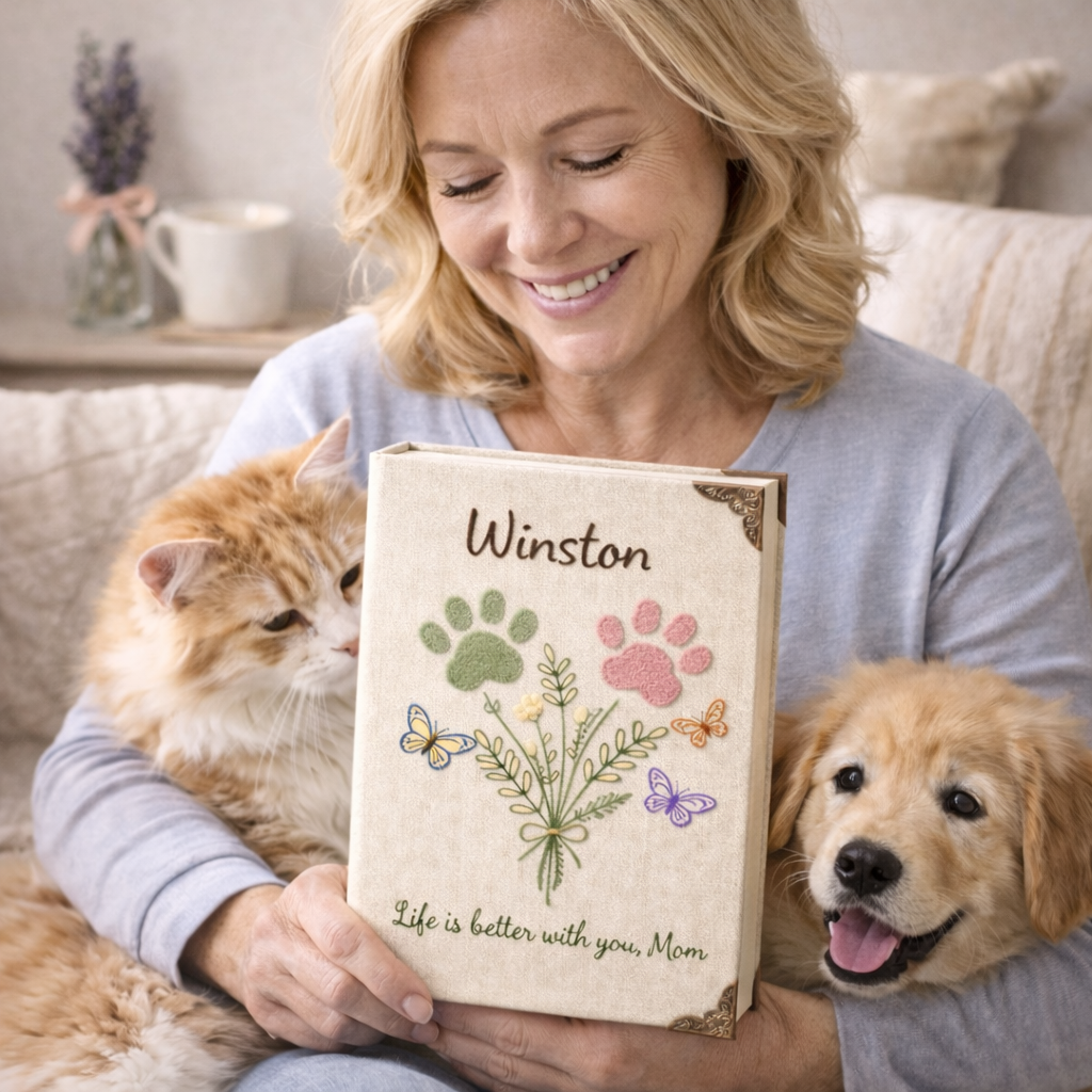 Life is Better with Mom Personalized Pet Notebook – Mother’s Day Gift for Dog & Cat Mom