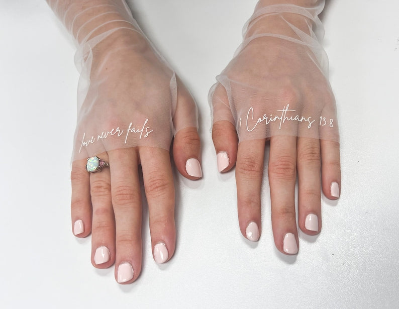 Custom Bridal Gloves, Personalized Tulle Fingerless Sleeves, Elegant Wedding Gloves