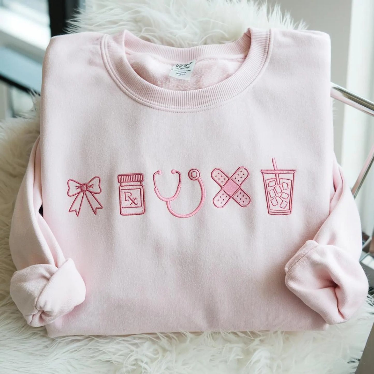 Embroidered Nurse Icon Sweatshirt, Healthcare Worker Sweatshirt, Medical Assistant Gift
