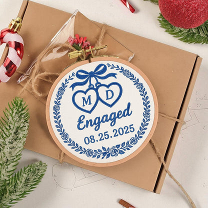 Engagement Christmas Ornament Gift For Couple, Engagement Party Gift, Custom Engagement Gift, Gift For Newly Engaged