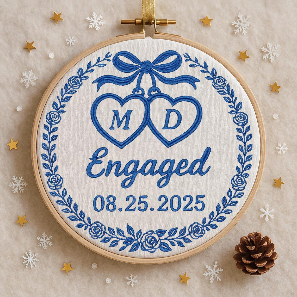 Engagement Christmas Ornament Gift For Couple, Engagement Party Gift, Custom Engagement Gift, Gift For Newly Engaged