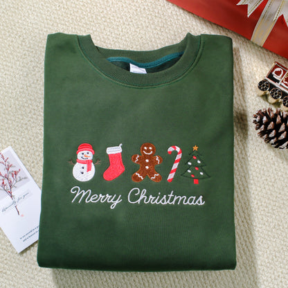 Merry Christmas Embroidered Sweatshirt