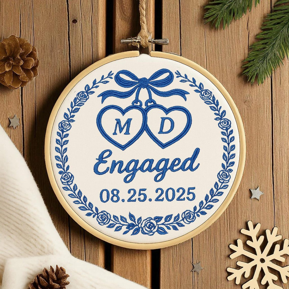 Engagement Christmas Ornament Gift For Couple, Engagement Party Gift, Custom Engagement Gift, Gift For Newly Engaged