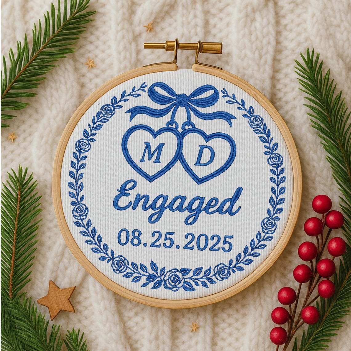 Engagement Christmas Ornament Gift For Couple, Engagement Party Gift, Custom Engagement Gift, Gift For Newly Engaged