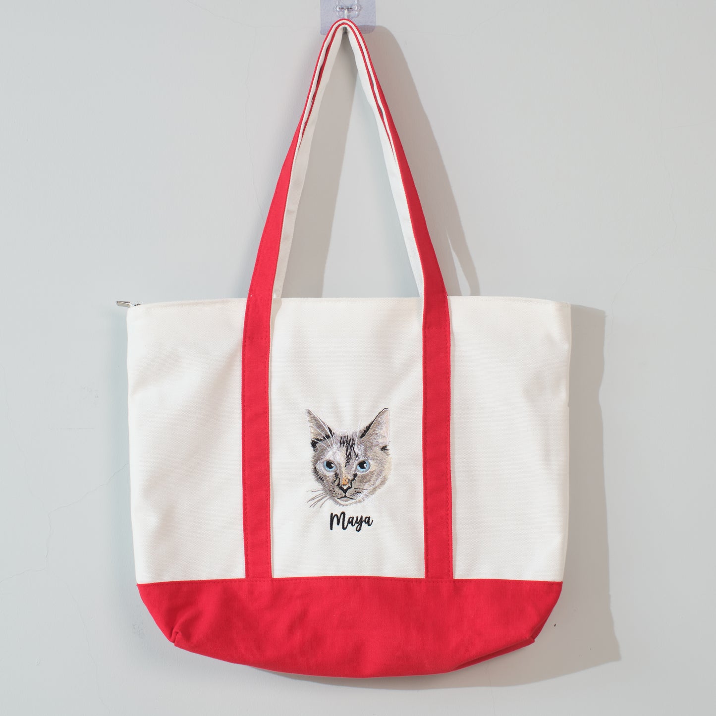 Custom Pet Embroidered Canvas Tote Bag