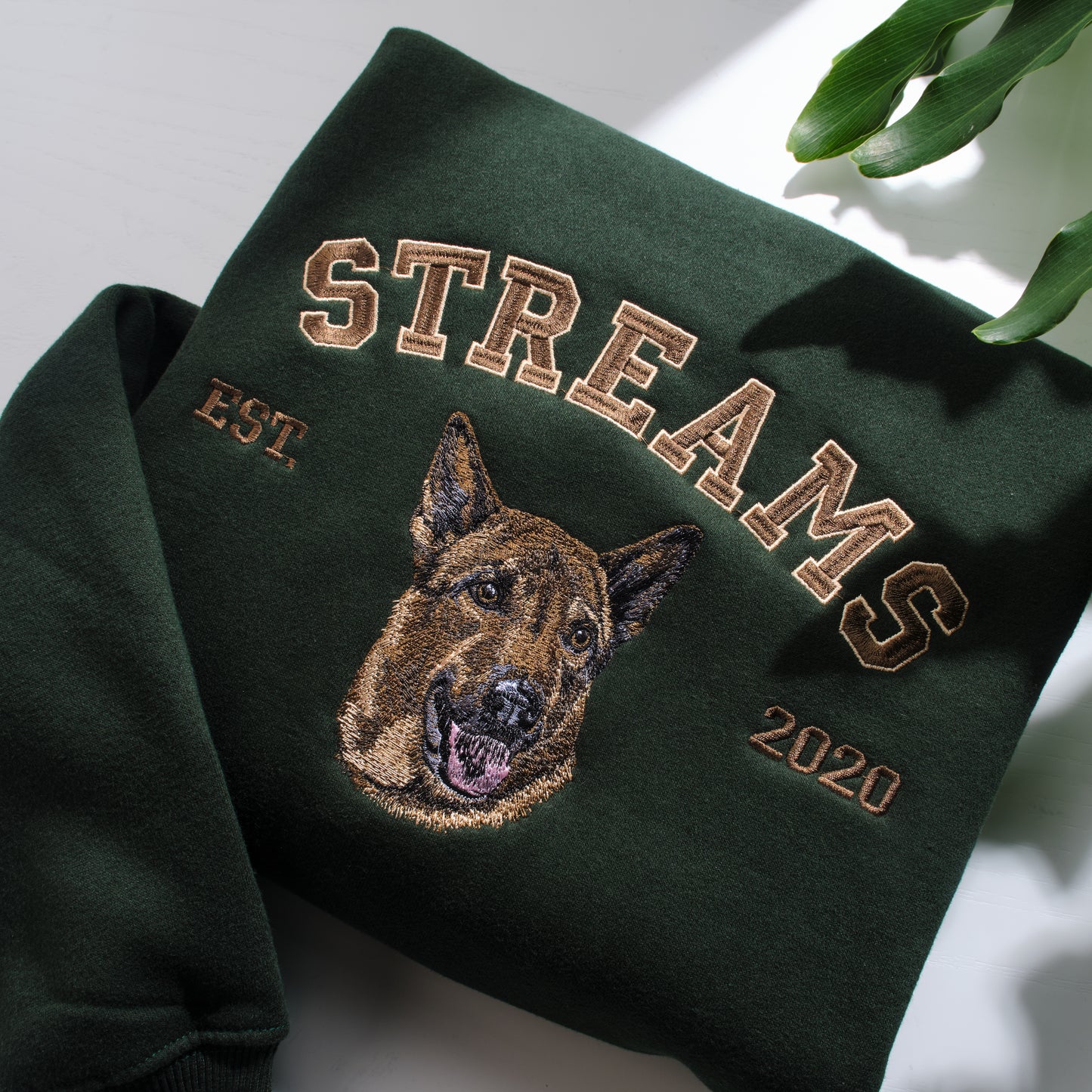 Custom Pet Portrait Embroidered Hoodie And Sweatshirt, Pet Lover Gift