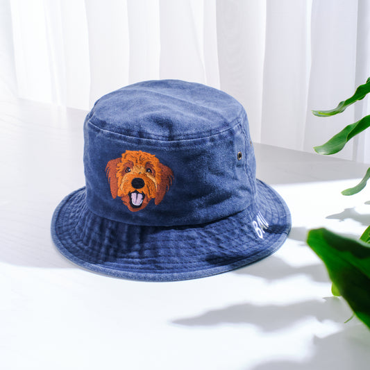 Custom Pet Portrait Bucket Cap, Gift For Pet Lovers