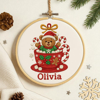 Babys First Christmas Ornament, New Baby Gift, Custom Ornament Keepsake, Personalized Embroidered Ornament for Baby First Christmas