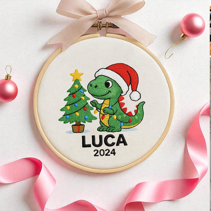 Personalized Dinosaur Christmas Ornaments for Kids, Customized Dinosaur Christmas Gift For Grandson,Grandkids Christmas