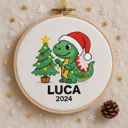 Personalized Dinosaur Christmas Ornaments for Kids, Customized Dinosaur Christmas Gift For Grandson,Grandkids Christmas