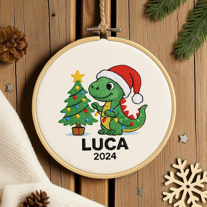 Personalized Dinosaur Christmas Ornaments for Kids, Customized Dinosaur Christmas Gift For Grandson,Grandkids Christmas