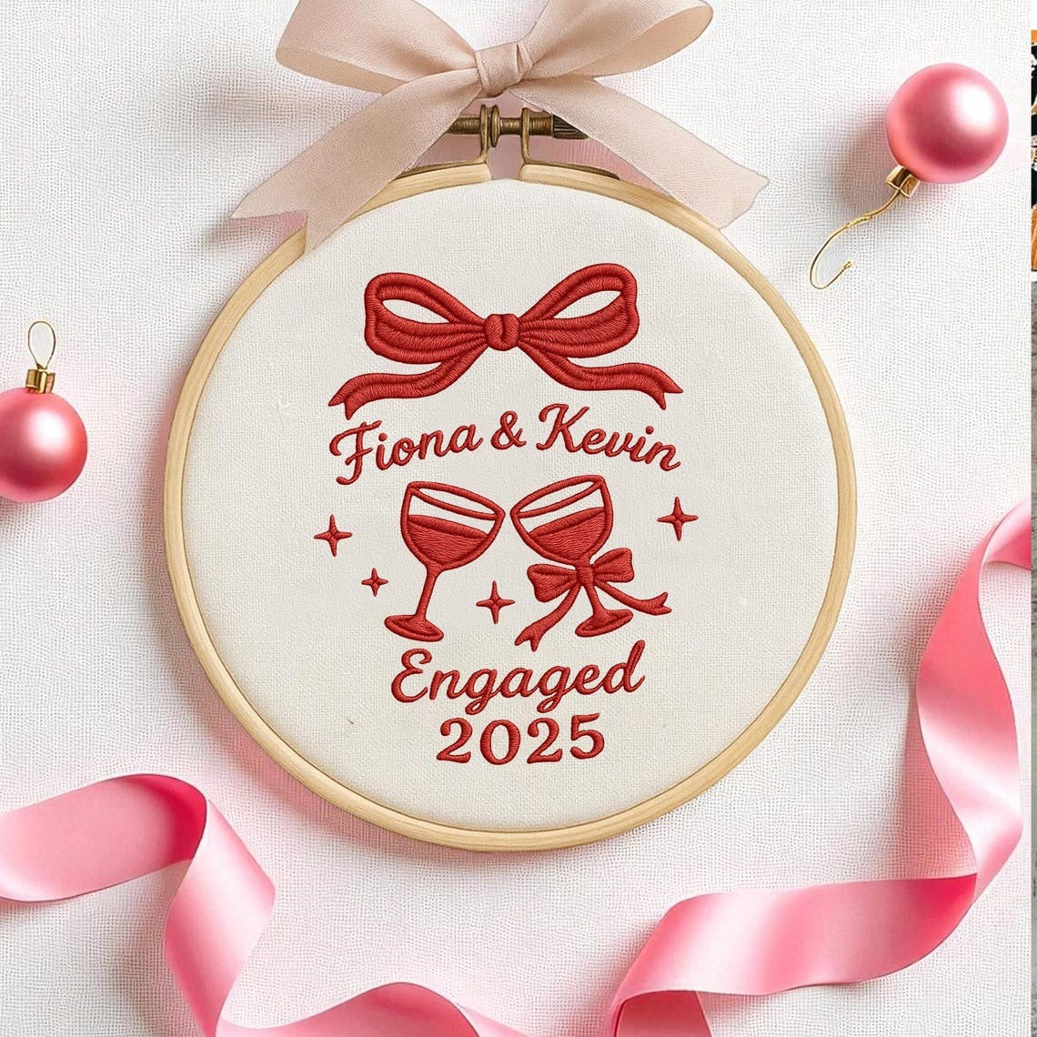 Custom Engagement Handmade Ornament, Engagement Gifts For Him Her, First Christmas Engaged Ornament,Engagement Keepsake