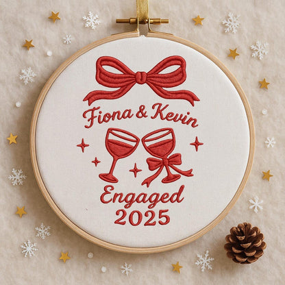 Custom Engagement Handmade Ornament, Engagement Gifts For Him Her, First Christmas Engaged Ornament,Engagement Keepsake