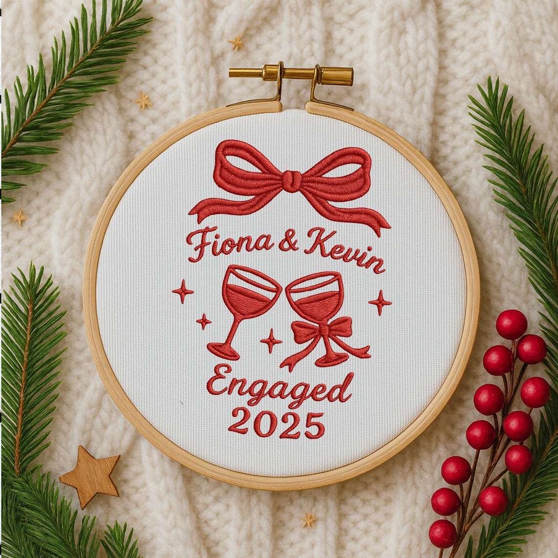 Custom Engagement Handmade Ornament, Engagement Gifts For Him Her, First Christmas Engaged Ornament,Engagement Keepsake