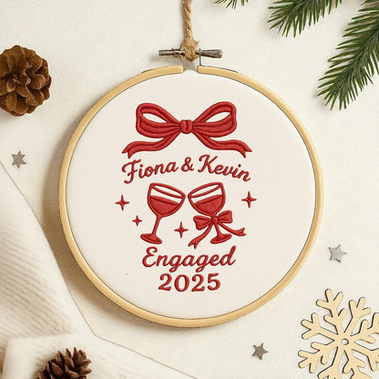 Custom Engagement Handmade Ornament, Engagement Gifts For Him Her, First Christmas Engaged Ornament,Engagement Keepsake