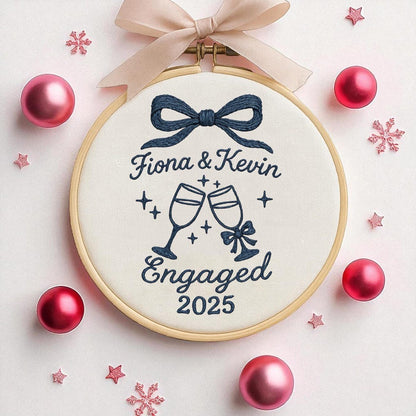 Custom Engagement Handmade Ornament, Engagement Gifts For Him Her, First Christmas Engaged Ornament,Engagement Keepsake