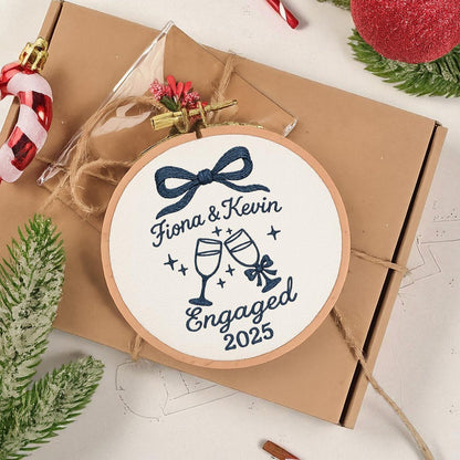 Custom Engagement Handmade Ornament, Engagement Gifts For Him Her, First Christmas Engaged Ornament,Engagement Keepsake