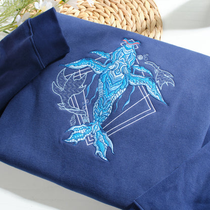 Tulkun Inspired Embroidered Ocean Whale Sweatshirt