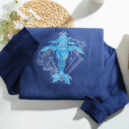 Tulkun Inspired Embroidered Ocean Whale Sweatshirt