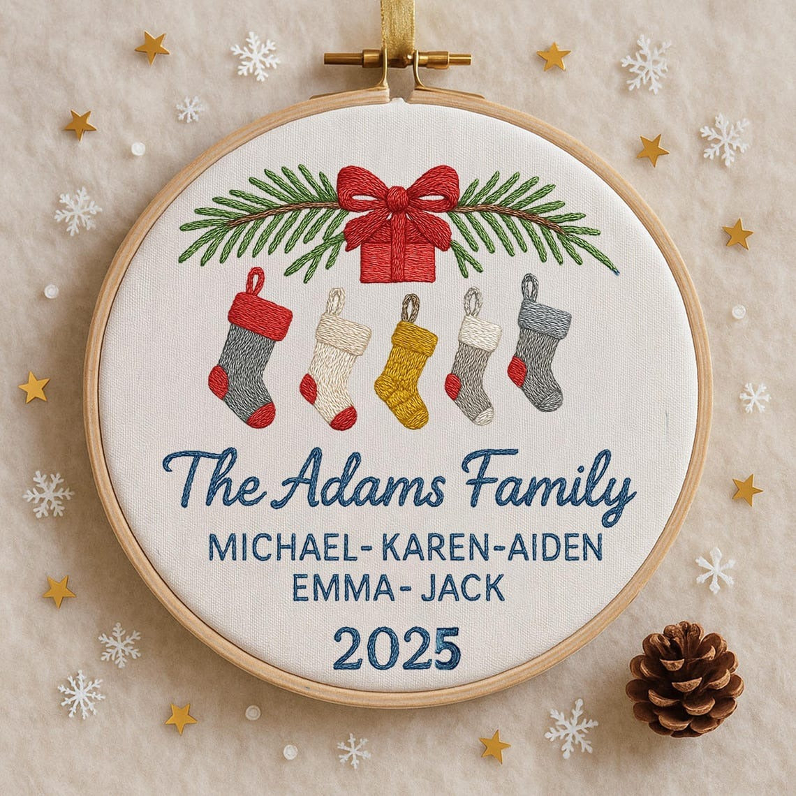 Personalized Family Christmas Ornament, Family Christmas Keepsake, Family Christmas Gift, Christmas Handmade Ornament