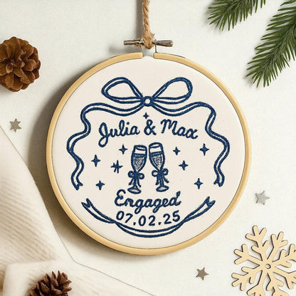 Personalized Engagement Gift for Couples Ornament, Wedding Gift for Newlyweds, Married Ornament, Anniversary Gift