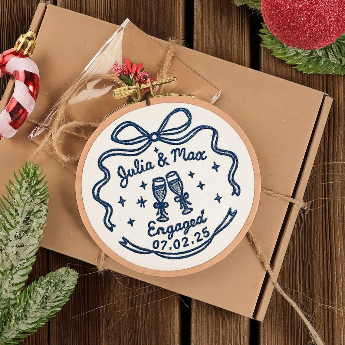 Personalized Engagement Gift for Couples Ornament, Wedding Gift for Newlyweds, Married Ornament, Anniversary Gift