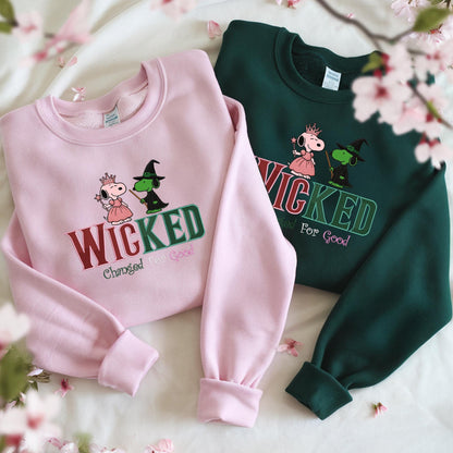 Embroidered For Good Wicked Sweatshirt Wizard Of Oz Fan Valentine Matching Couple Gift
