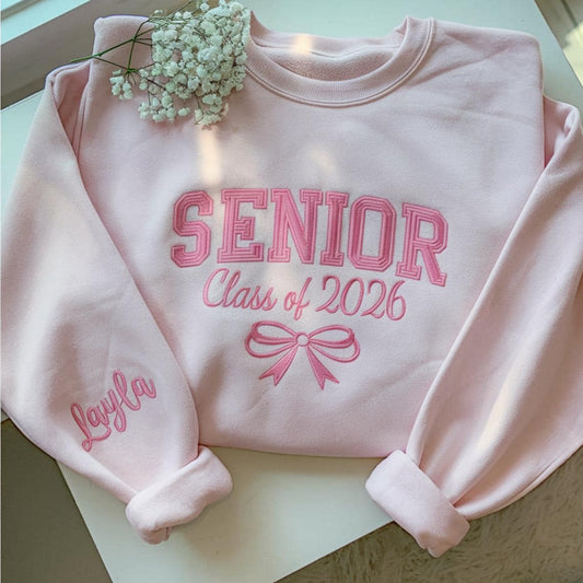 Custom Senior Class Of Embroidered Sweatshirt, Senior Night Sweatshirt