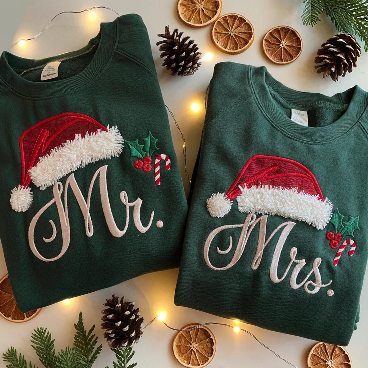 Mr & Mrs Christmas Embroidered Sweatshirt, Valentine's Day Gift