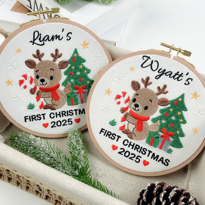 Personalized Baby’s First Christmas Embroidered Ornament