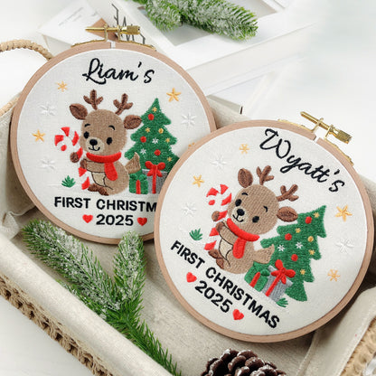Personalized Baby’s First Christmas Embroidered Ornament