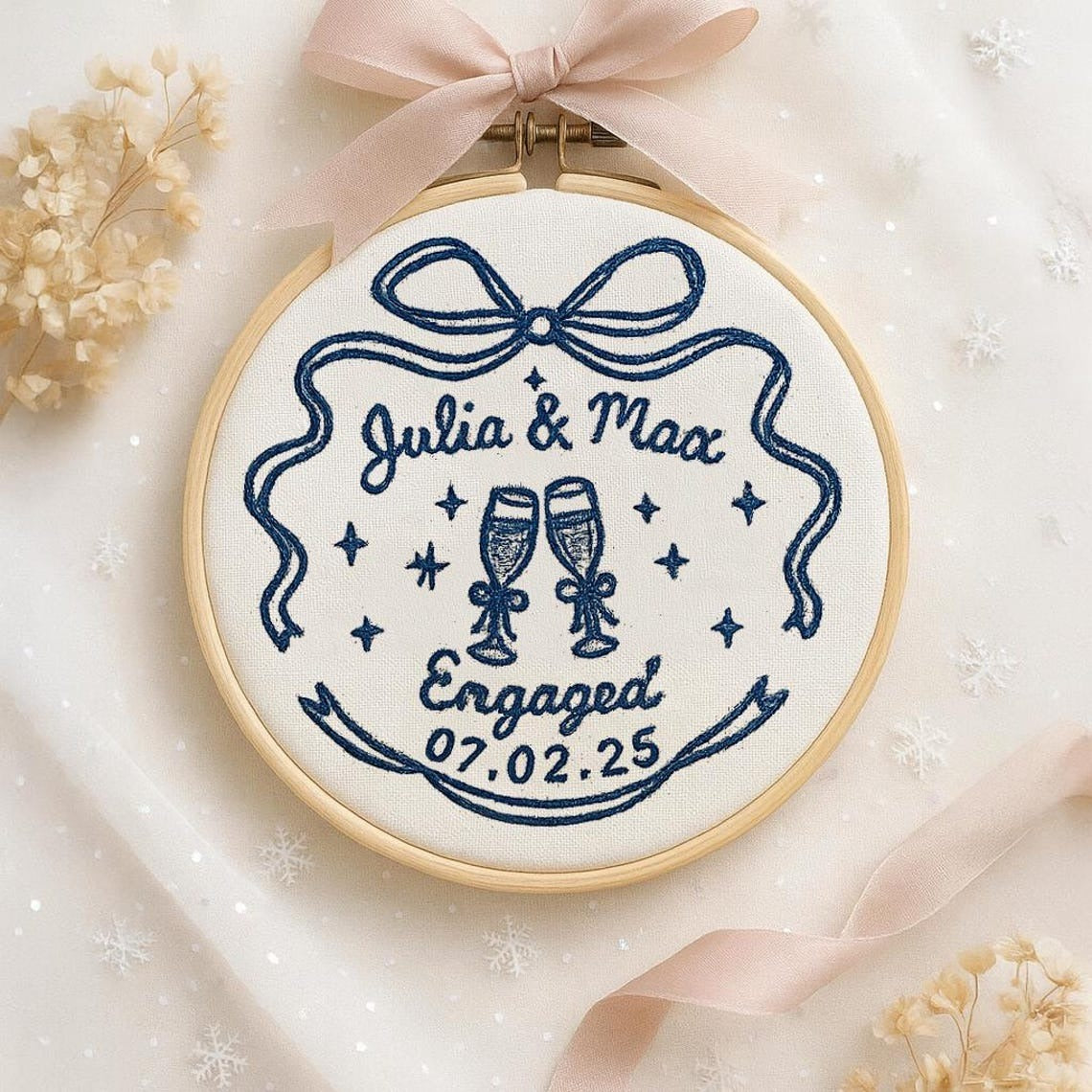 Personalized Engagement Gift for Couples Ornament, Wedding Gift for Newlyweds, Married Ornament, Anniversary Gift