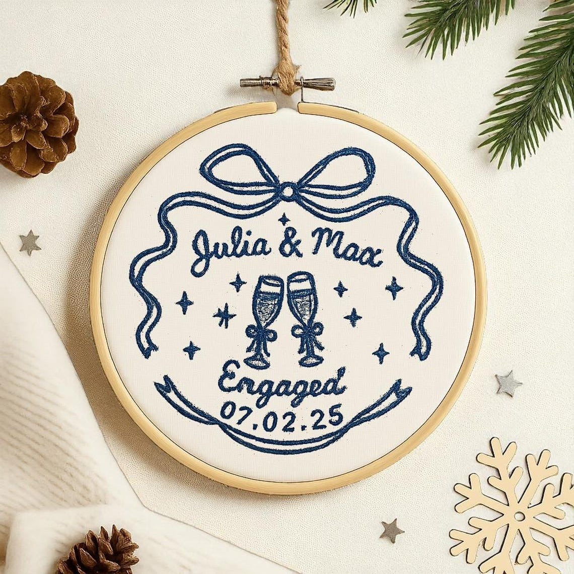 Personalized Engagement Gift for Couples Ornament, Wedding Gift for Newlyweds, Married Ornament, Anniversary Gift