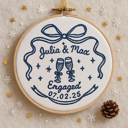 Personalized Engagement Gift for Couples Ornament, Wedding Gift for Newlyweds, Married Ornament, Anniversary Gift