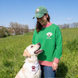 Custom Pet Gingham Mock Neck Sweatshirt & Cap Set – Green/Red (2-Piece)