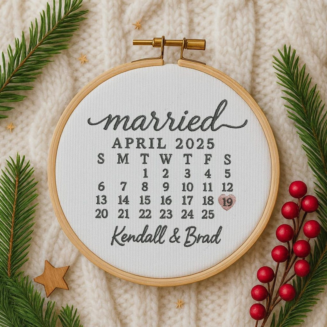 Married Ornament Ornament Calendar Gift - Personalized Calendar Ornament Wedding Gift - Custom Wedding Date Anniversary