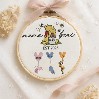 Personalized Mama Bear Christmas Ornament, Mama Est Handmade Ornament, Gift For Mom, Nana, Grandma, Gigi, Decor Xmas