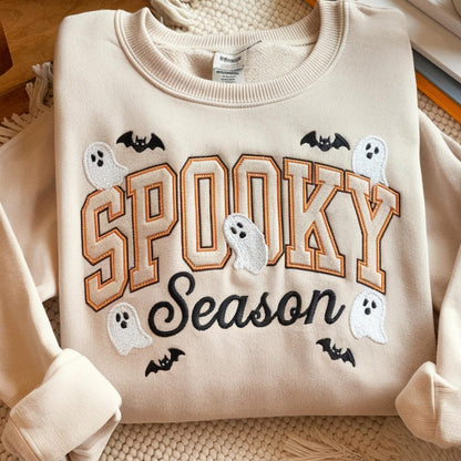 EMBROIDERED SPOOKY SEASON Sweatshirt Embroidered Sweatshirt Halloween Sweatshirt Spooky Season Crewneck Halloween Crewneck Halloween Sweater