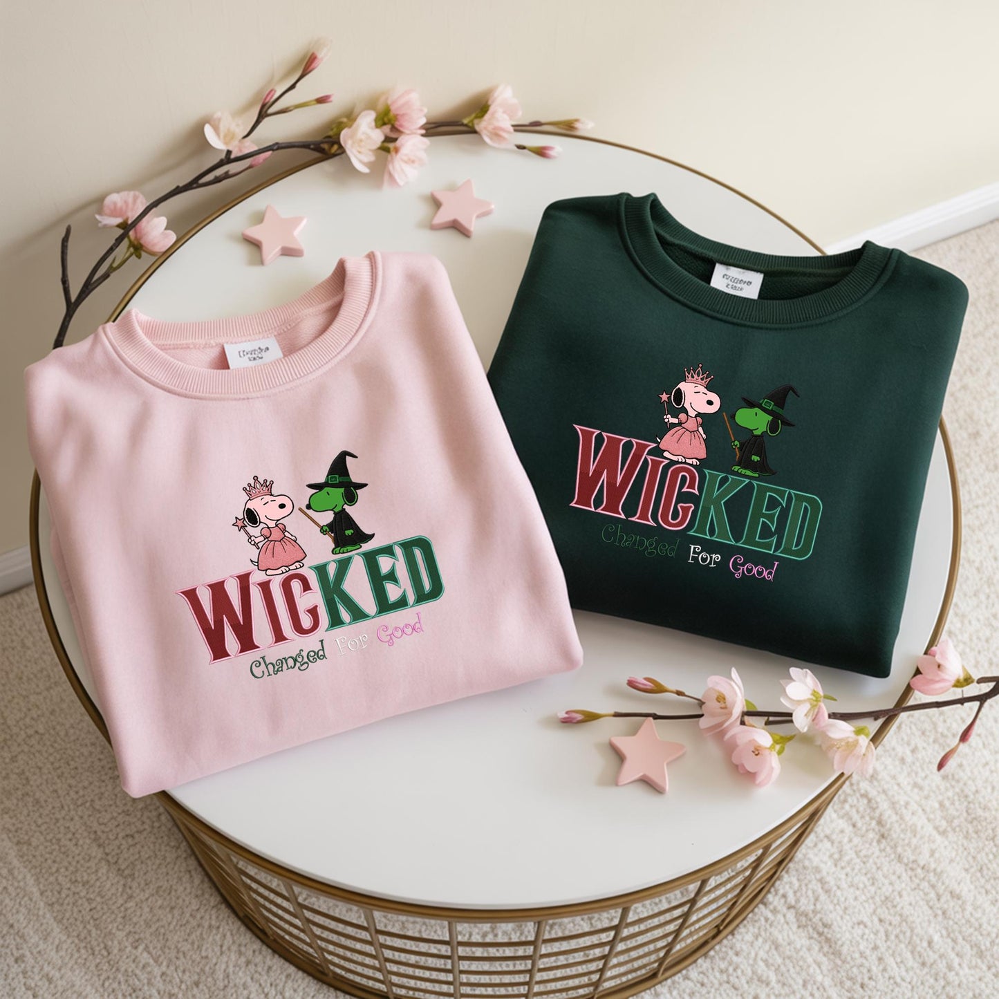 Embroidered For Good Wicked Sweatshirt Wizard Of Oz Fan Valentine Matching Couple Gift