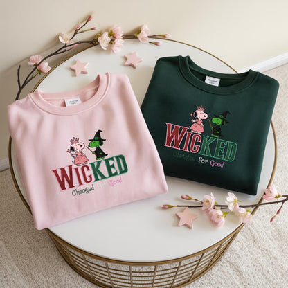 Embroidered For Good Wicked Sweatshirt Wizard Of Oz Fan Valentine Matching Couple Gift