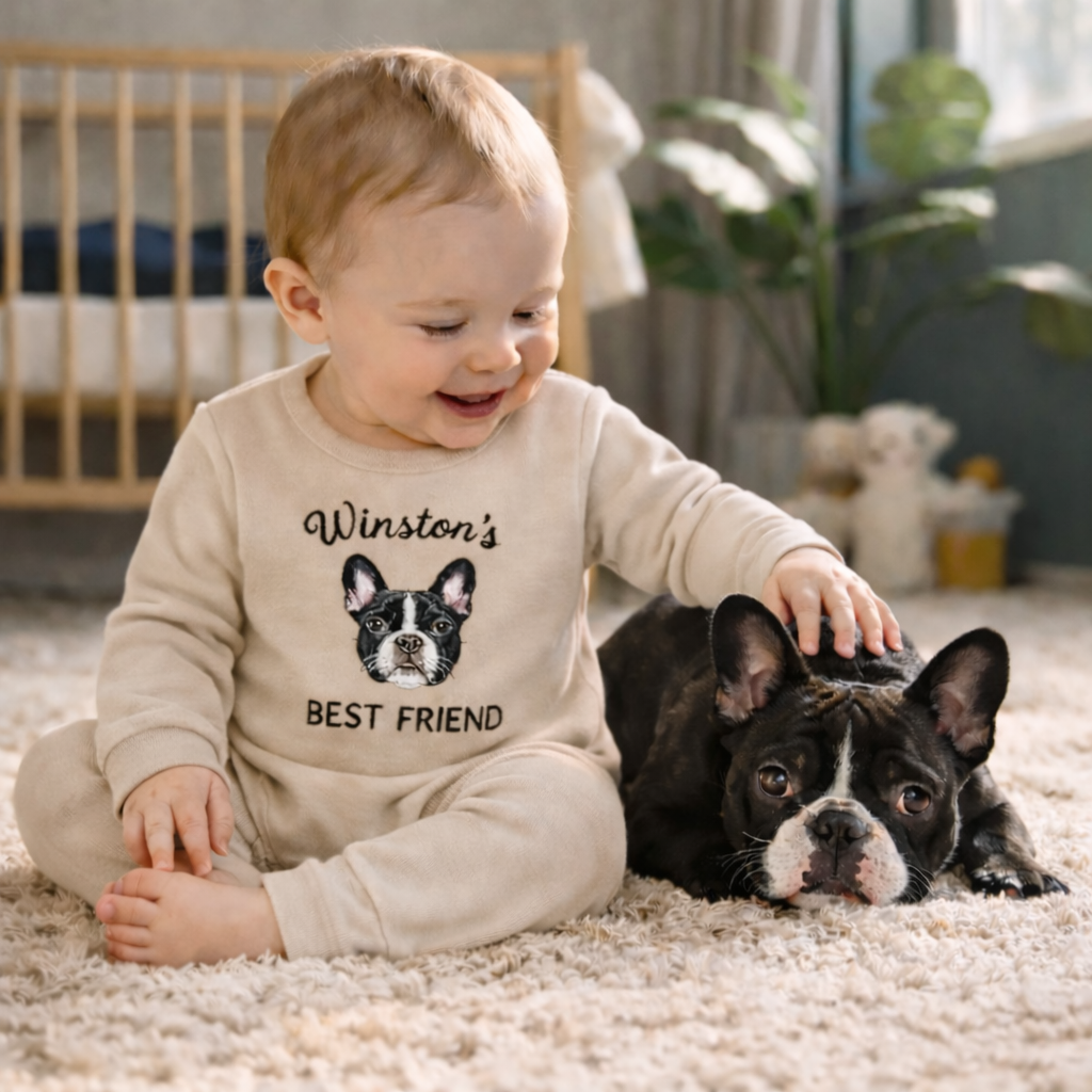 French Bulldog Baby Onesie – Personalized Embroidered Gift for Mom