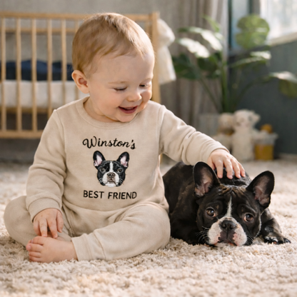 French Bulldog Baby Onesie – Personalized Embroidered Gift for Mom