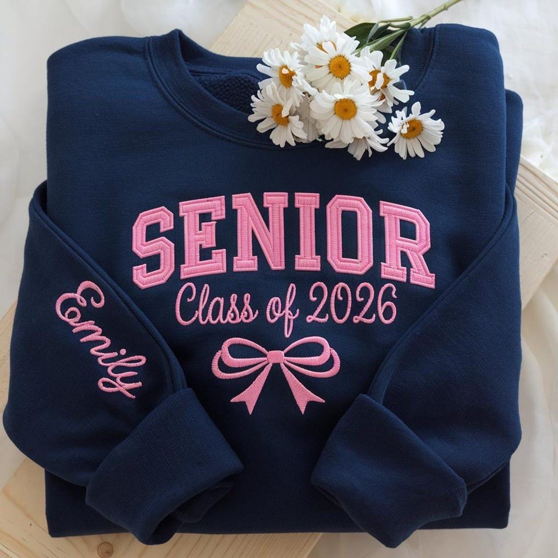 Custom Senior Class Of Embroidered Sweatshirt, Senior Night Sweatshirt