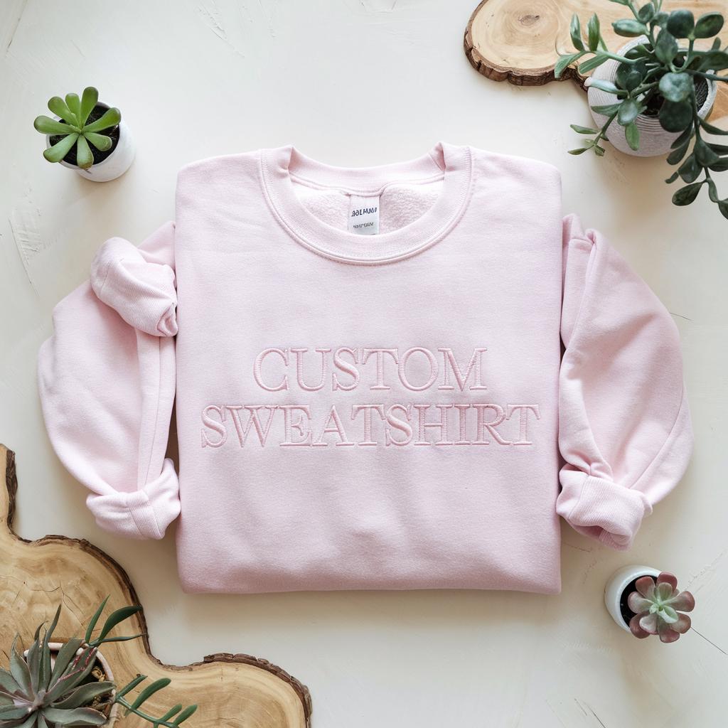 Embroidered Custom Text Sweatshirt