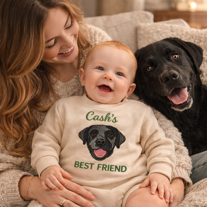 Labrador Retriever Baby Onesie – Personalized Embroidered Gift for Mom
