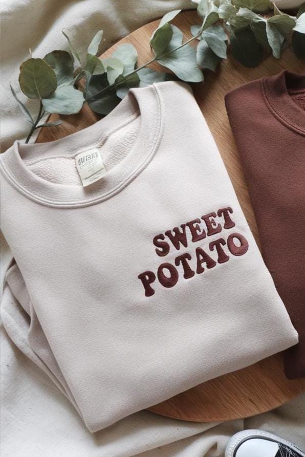 Sweet Potato Rude Potato Embroidered Sweatshirt Valentine Matching Couple Gift