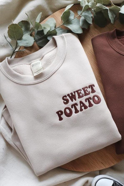 Sweet Potato Rude Potato Embroidered Sweatshirt Valentine Matching Couple Gift