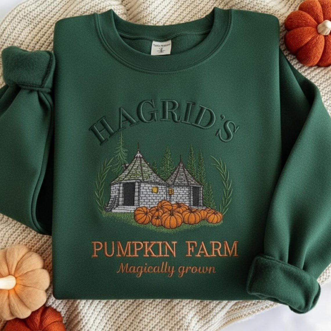 Embroidered Hagrids Pumpkin Sweatshirt, Hagdrid's Pumpkin Farm Sweatshirt,Fall Sweatshirt, Spooky Season Sweatshirt, Thanksgiving Sweatshirt