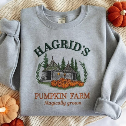 Embroidered Hagrids Pumpkin Sweatshirt, Hagdrid's Pumpkin Farm Sweatshirt,Fall Sweatshirt, Spooky Season Sweatshirt, Thanksgiving Sweatshirt