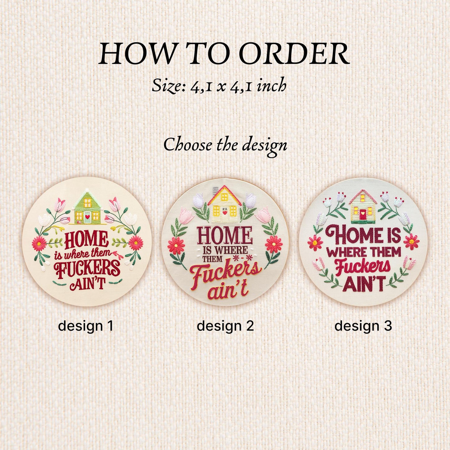 Embroidery Hoop Art, Funny Home Decor Wall Hanging Gift